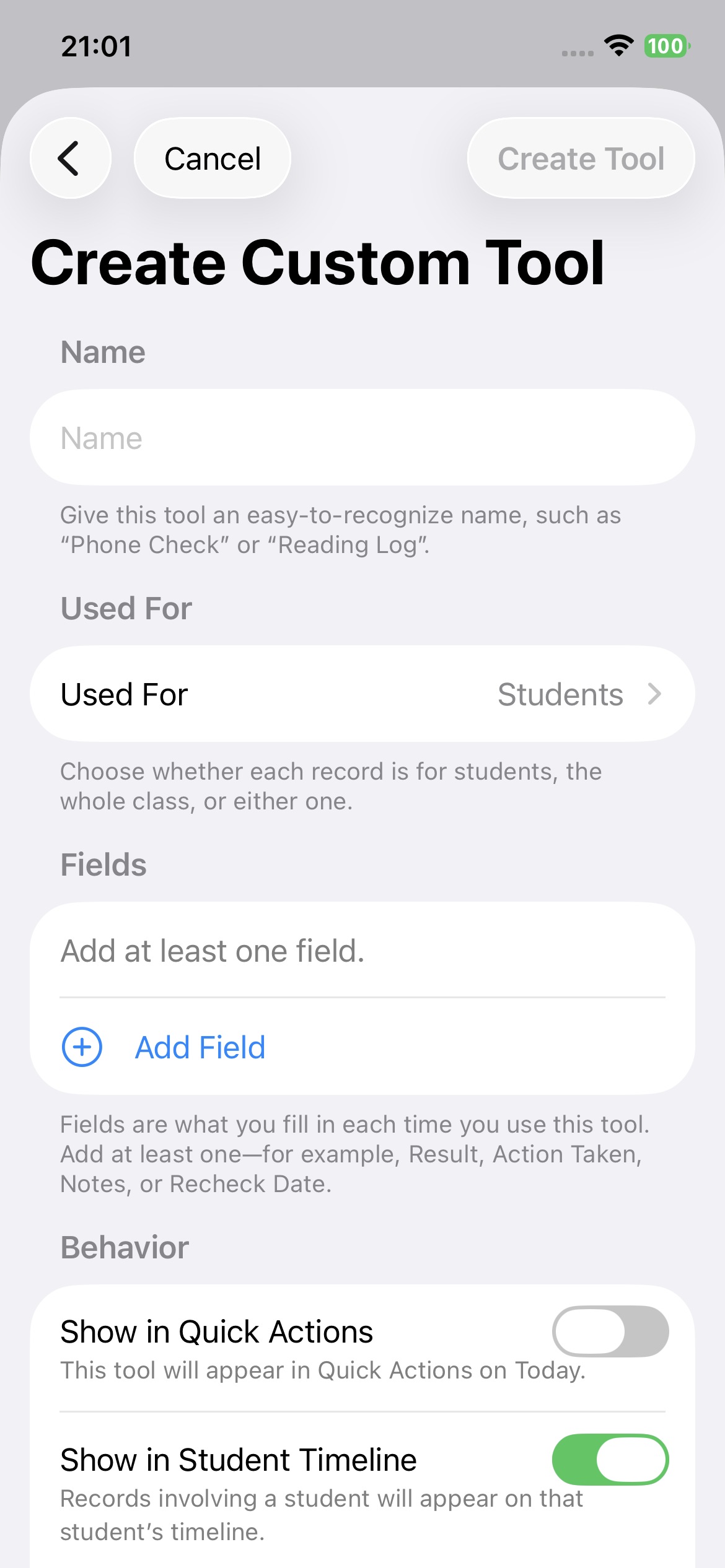 Custom Tool builder in ClassThread